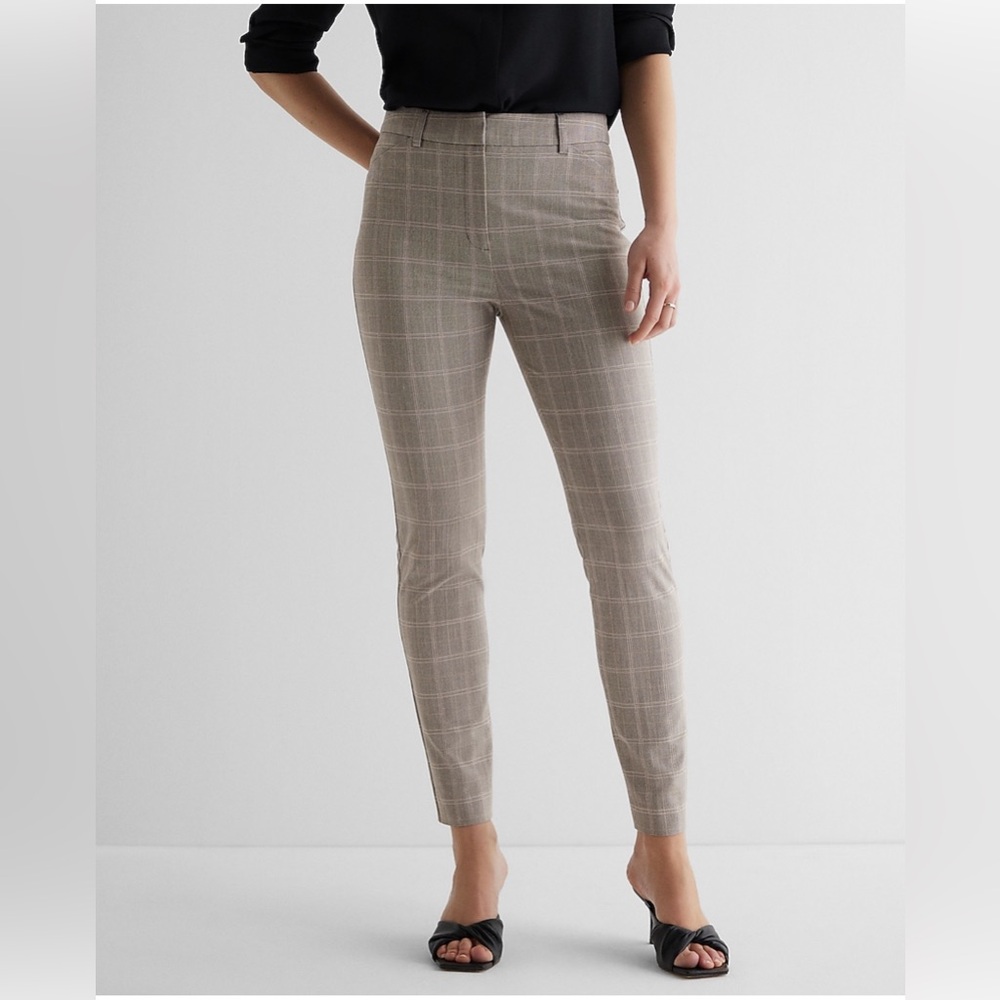 Editor high waisted plaid skinny pant